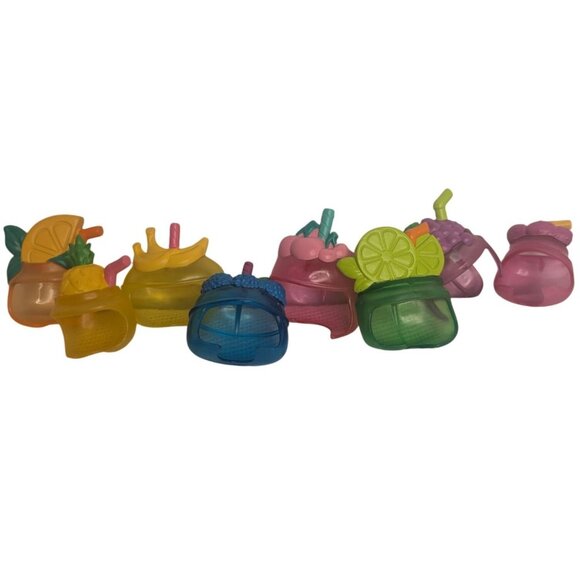 Hasbro LPS Littlest Pet Shop Fruit Hat Slushy Squad 8 Pc Accessory Figure Lot 2 - Picture 2 of 11